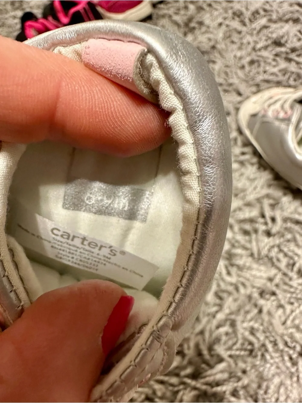 Carter's Silver and Pink Unicorn Sneakers for Kids
